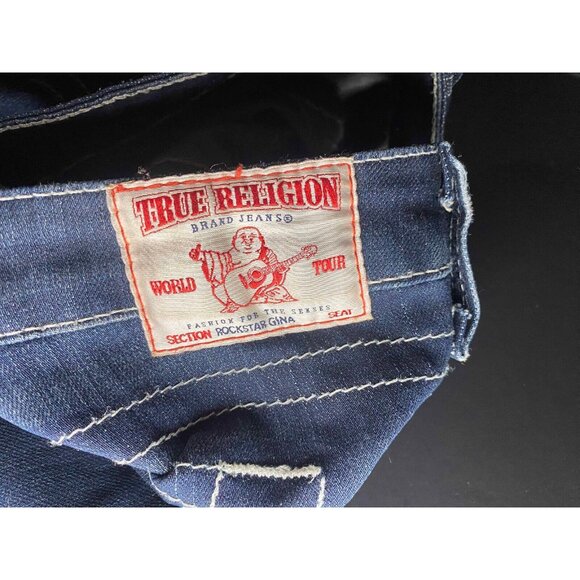 True Religion Gina Rockstar Denim Jeans Boot Womens 26 Made in USA - Picture 5 of 9